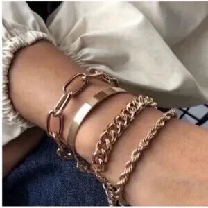 New! Classic Gold Stack Bracelet Set NWOT